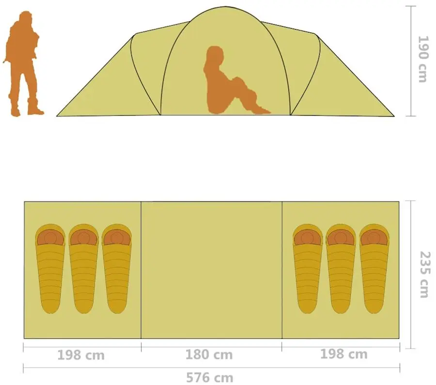 Палатка VidaXL 93186 (Grey/Orange)