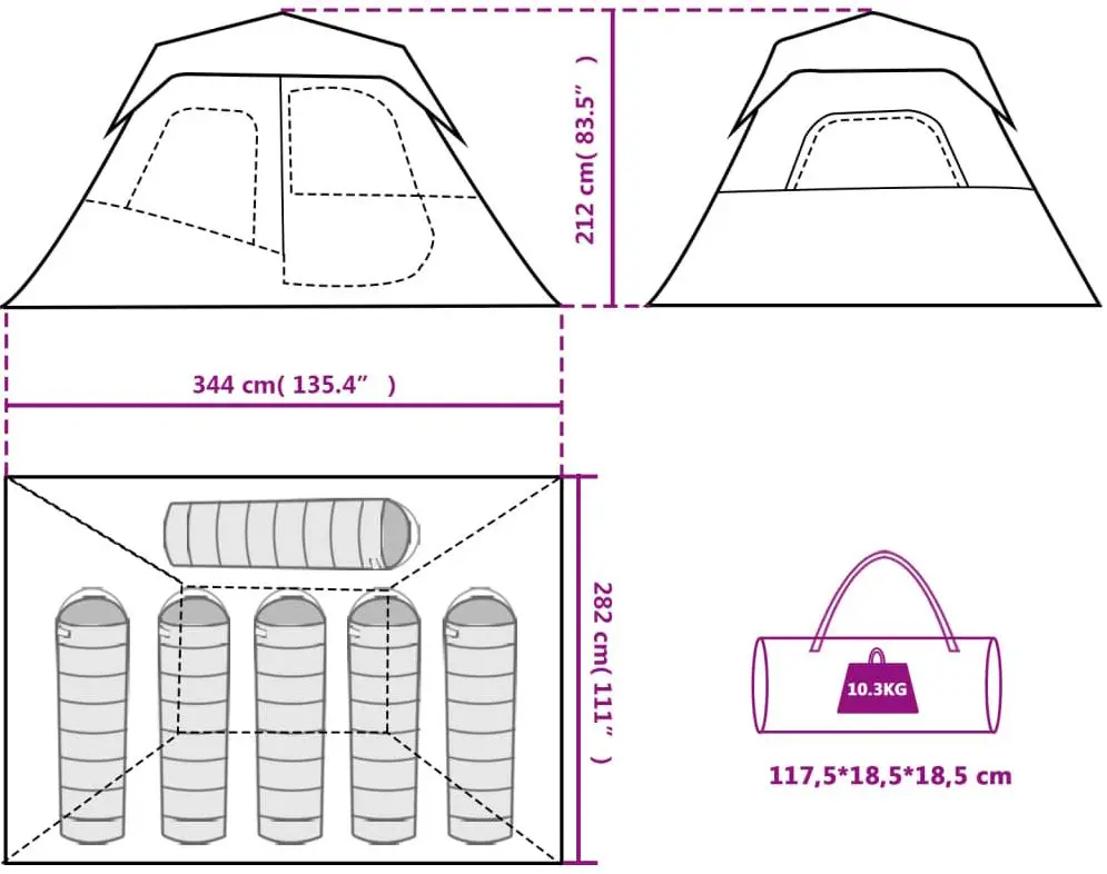 Палатка VidaXL 94308 (Blue/Grey)