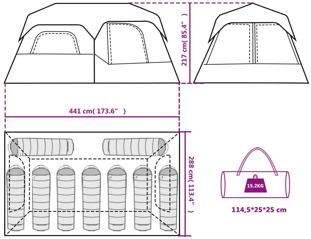 Палатка VidaXL 94311 (Blue/Grey)