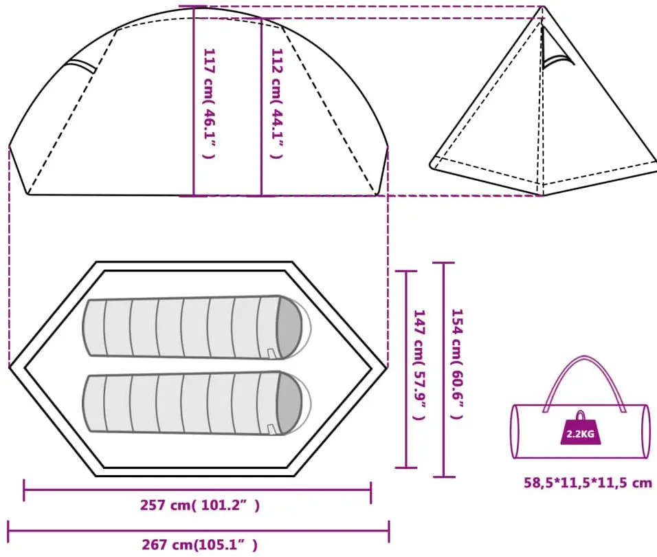 Палатка VidaXL 94319 (Green)