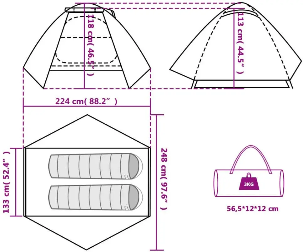 Палатка VidaXL 94325 (Grey/Orange)