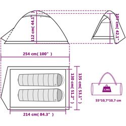 Палатка VidaXL 94329 (Grey/Orange) Thumb