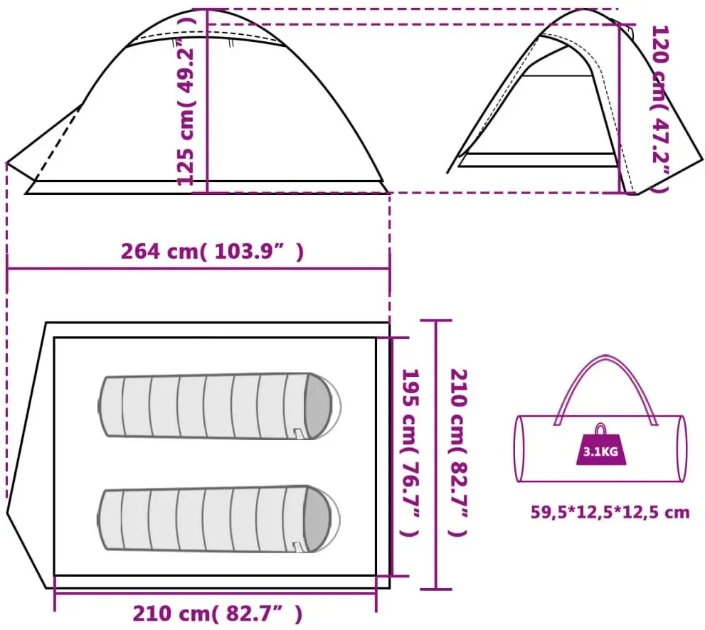 Палатка VidaXL 94334 (White)