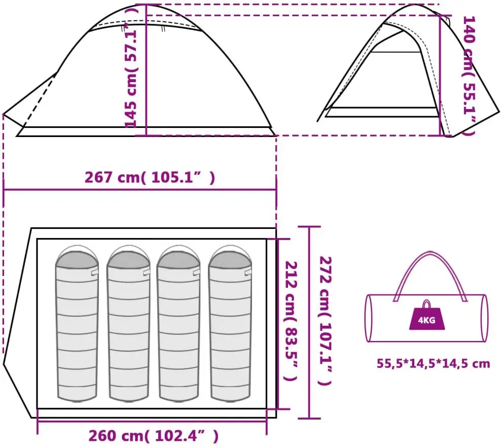 Палатка VidaXL 94338 (White)