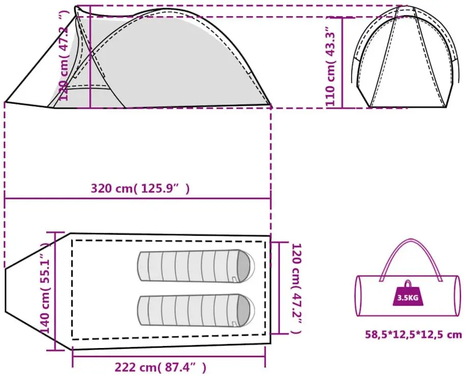 Cort VidaXL 94339 (Green)