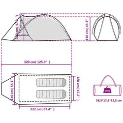 Палатка VidaXL 94341 (Grey/Orange) Thumb