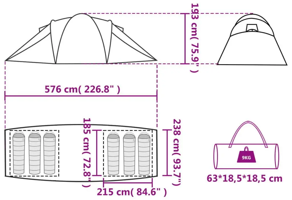 Cort VidaXL 94344 (Blue/Grey)