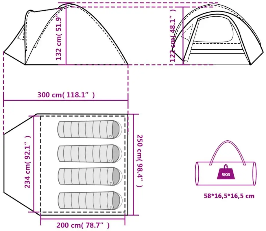 Палатка VidaXL 94352 (White)