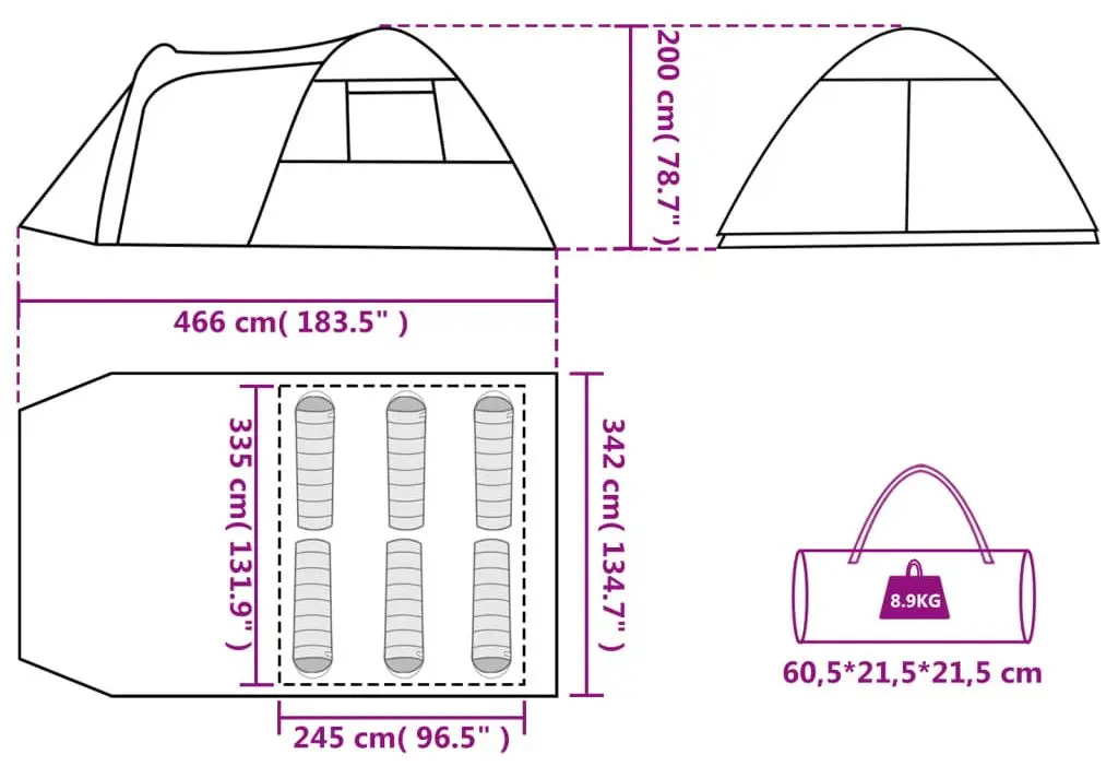Cort VidaXL 94354 (Blue/Grey)