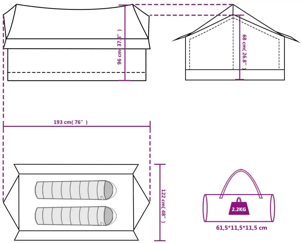 Палатка VidaXL 94359 (Green)
