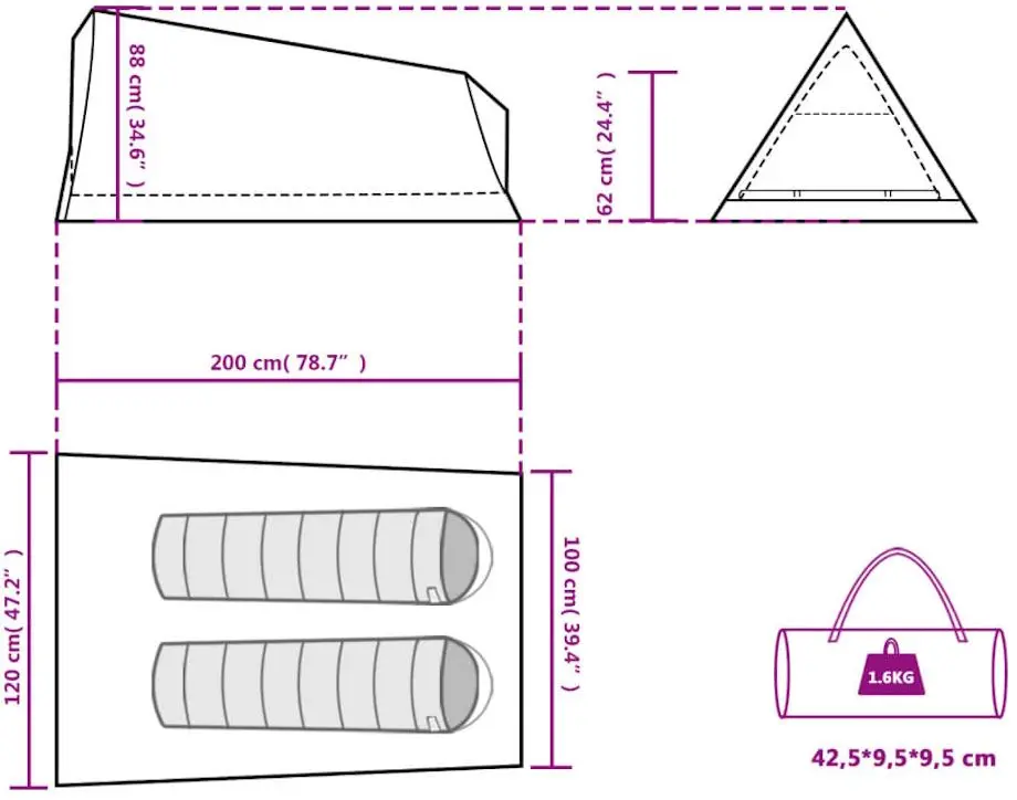 Палатка VidaXL 94362 (Green) - 9