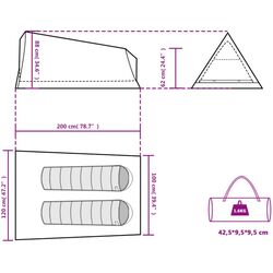 Палатка VidaXL 94364 (Grey/Orange) Thumb