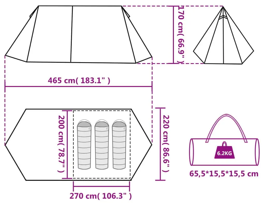 Cort VidaXL 94366 (Blue/Grey)