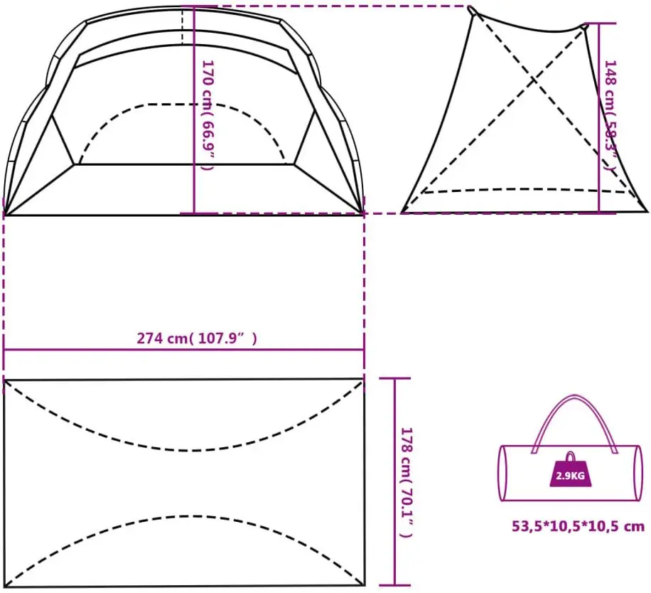 Палатка VidaXL 94403 (Blue)