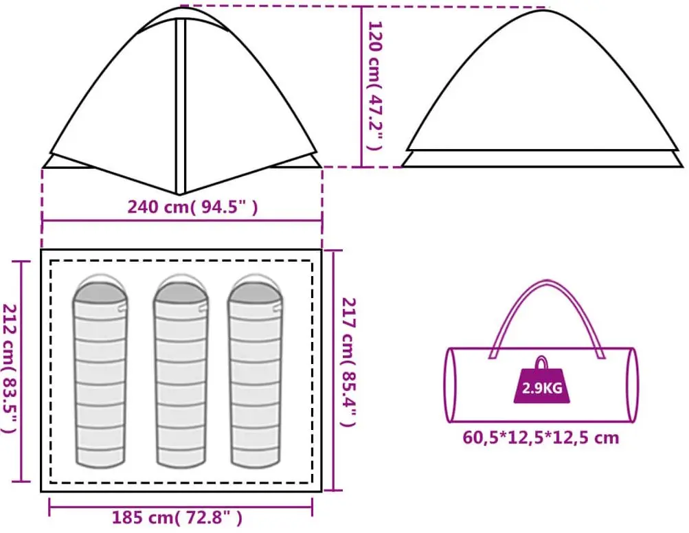 Cort VidaXL 94410 (Blue/Grey)