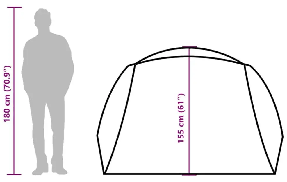 Палатка VidaXL 94415 (Green/White) - 16