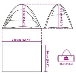 Палатка VidaXL 94528 (Grey) Thumb