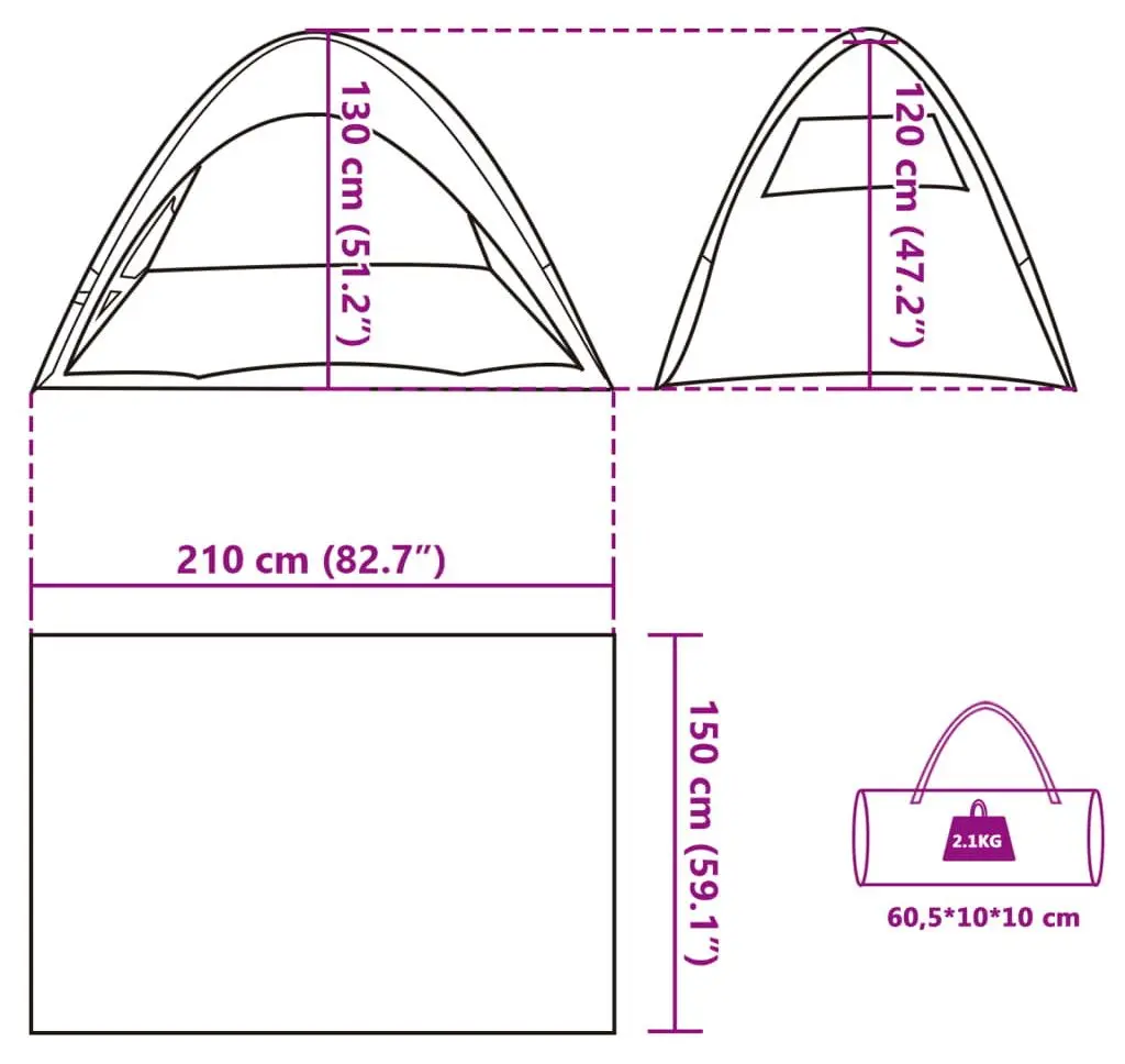 Палатка VidaXL 94528 (Grey)