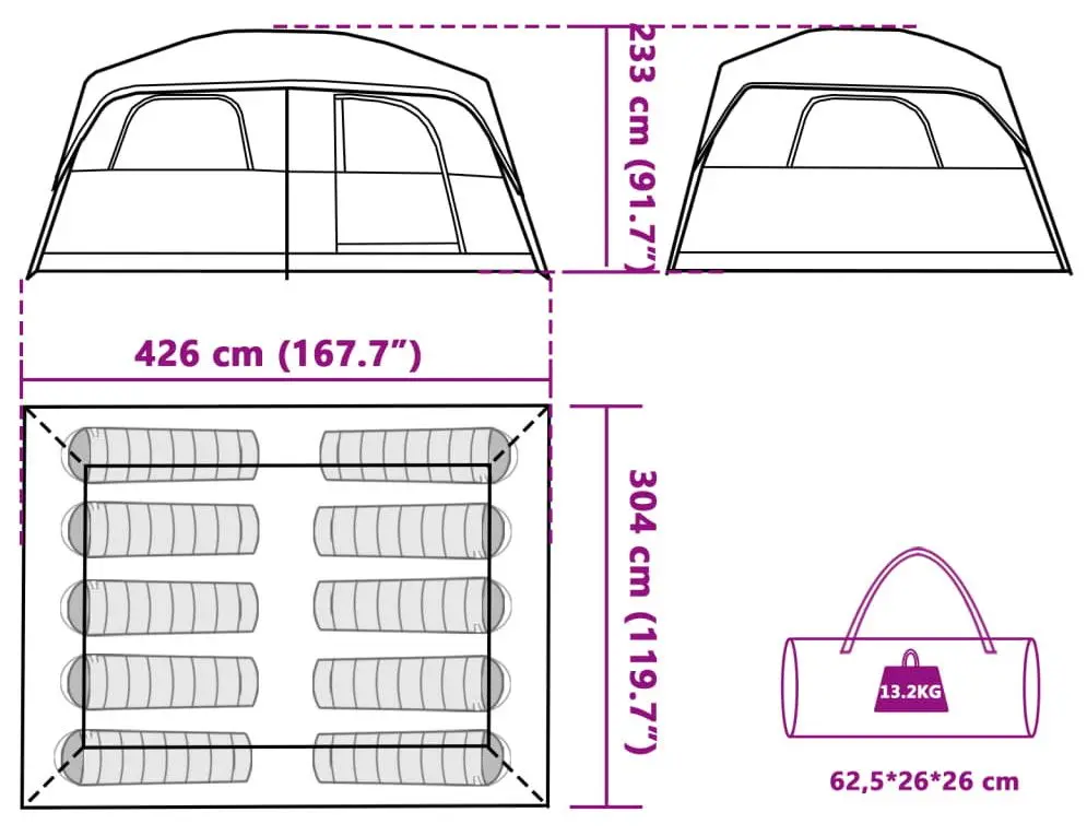 Палатка VidaXL 94534 (Blue/Grey)