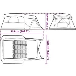 Палатка VidaXL 94536 (Green/Grey) Thumb