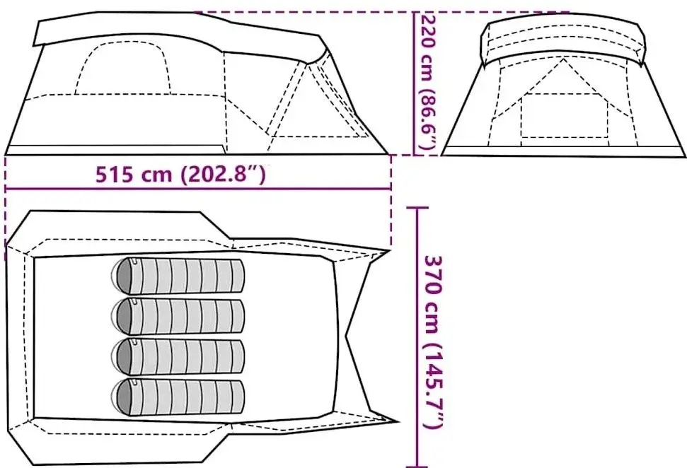 Палатка VidaXL 94536 (Green/Grey)