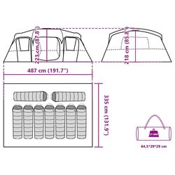 Палатка VidaXL 94540 (Blue/Grey) Thumb