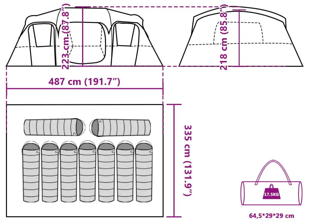 Палатка VidaXL 94540 (Blue/Grey)