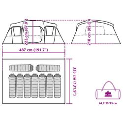 Палатка VidaXL 94541 (Orange/Grey) Thumb