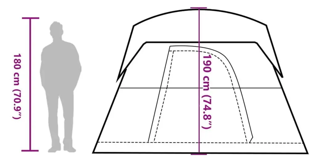 Палатка VidaXL 94542 (Green/White)