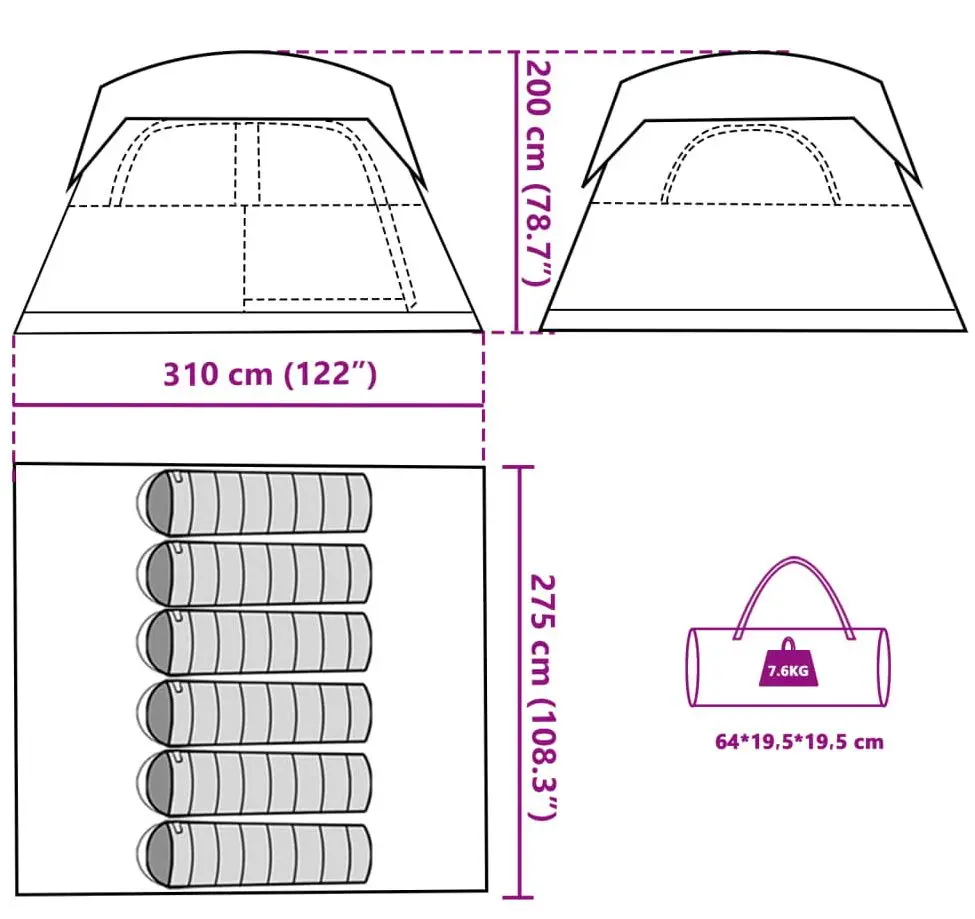 Палатка VidaXL 94546 (Blue/Grey)