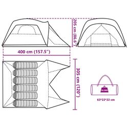Палатка VidaXL 94549 (Blue/Grey) Thumb