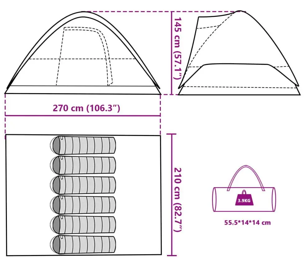 Палатка VidaXL 94554 (White)