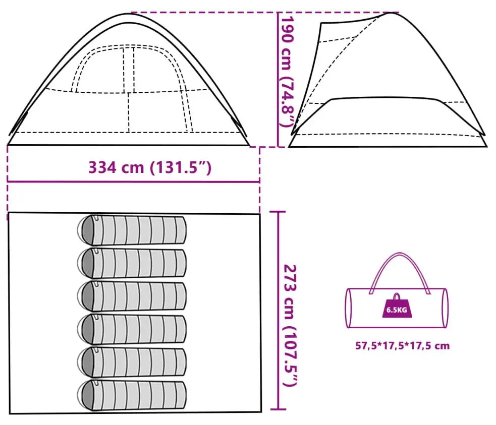 Палатка VidaXL 94557 (Grey/Orange)