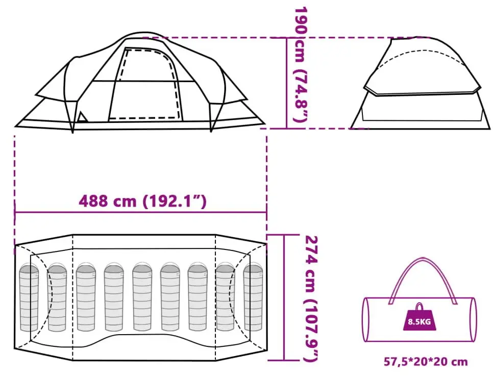 Cort VidaXL 94564 (Blue/Grey)