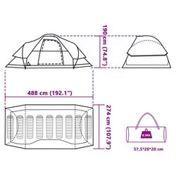 Палатка VidaXL 94565 (Grey/Orange) Thumb