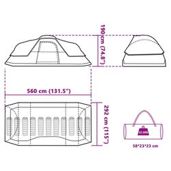 Палатка VidaXL 94567 (Blue/Grey) Thumb