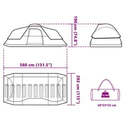 Палатка VidaXL 94568 (Grey/Orange) Thumb