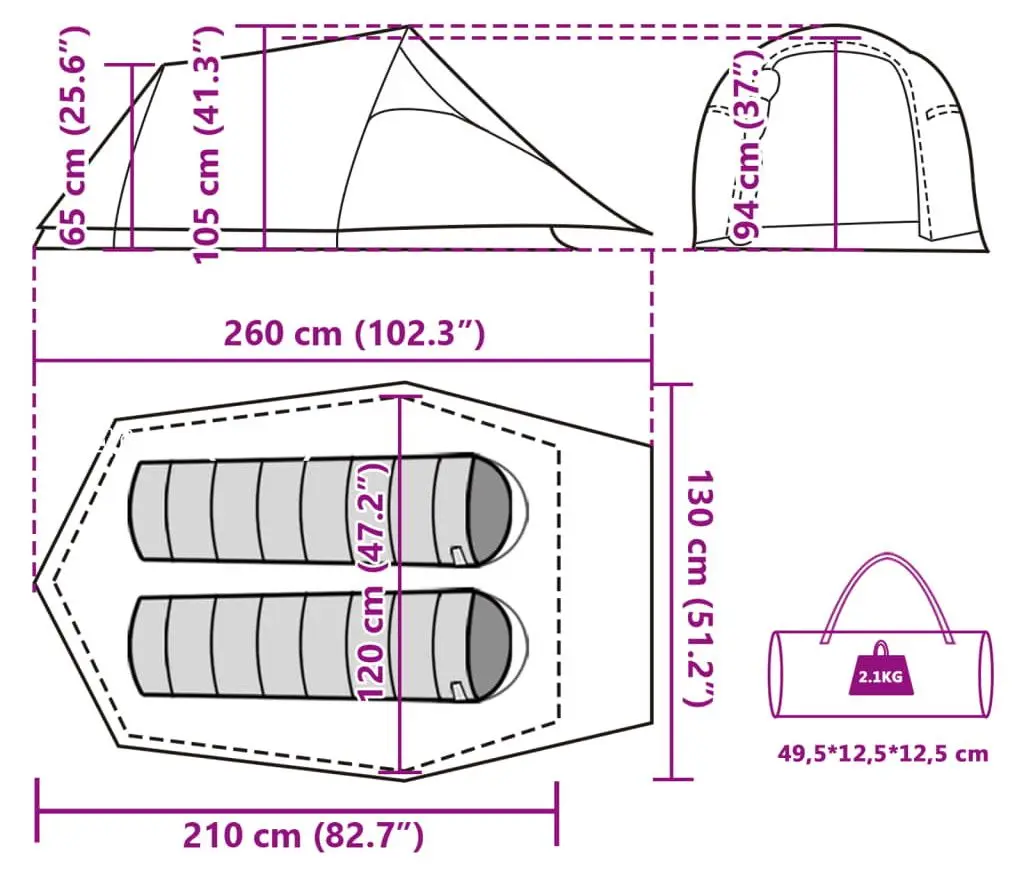 Палатка VidaXL 94604 (Green)