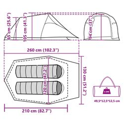 Палатка VidaXL 94606 (Grey/Orange) Thumb