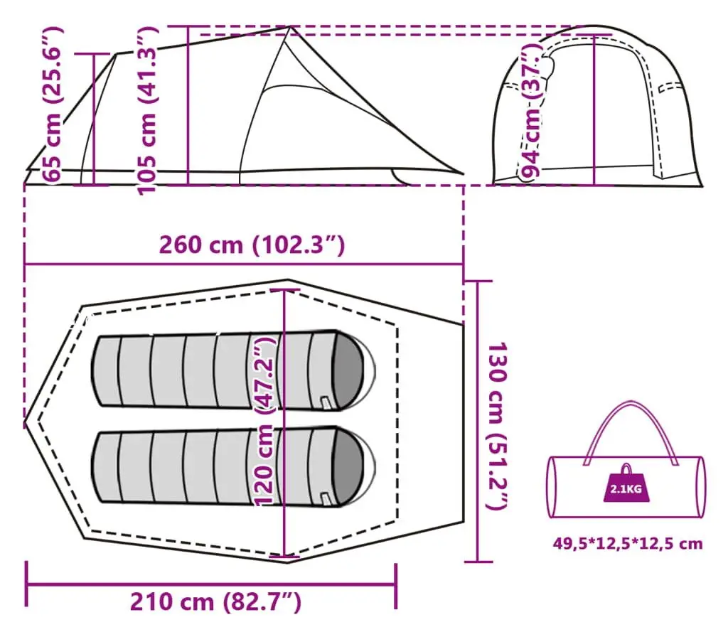 Палатка VidaXL 94606 (Grey/Orange)