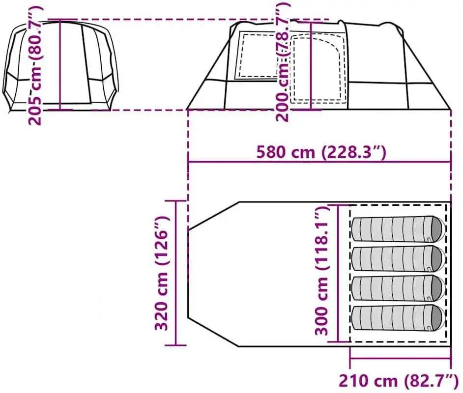 Палатка VidaXL 94629 (Blue/Grey)