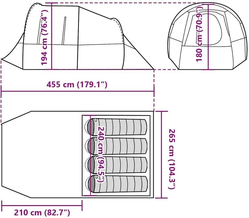 Палатка VidaXL 94632 (Blue/Grey)