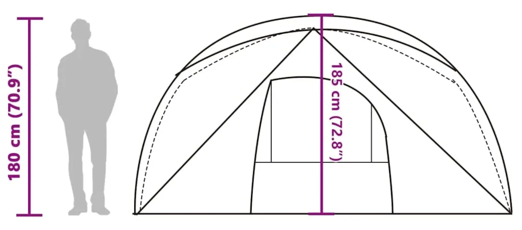 Палатка VidaXL 94637 (Green/White)