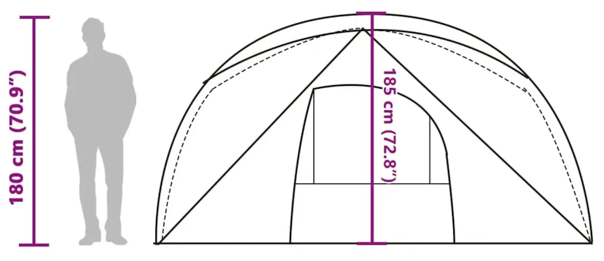 Палатка VidaXL 94638 (Blue/Grey)