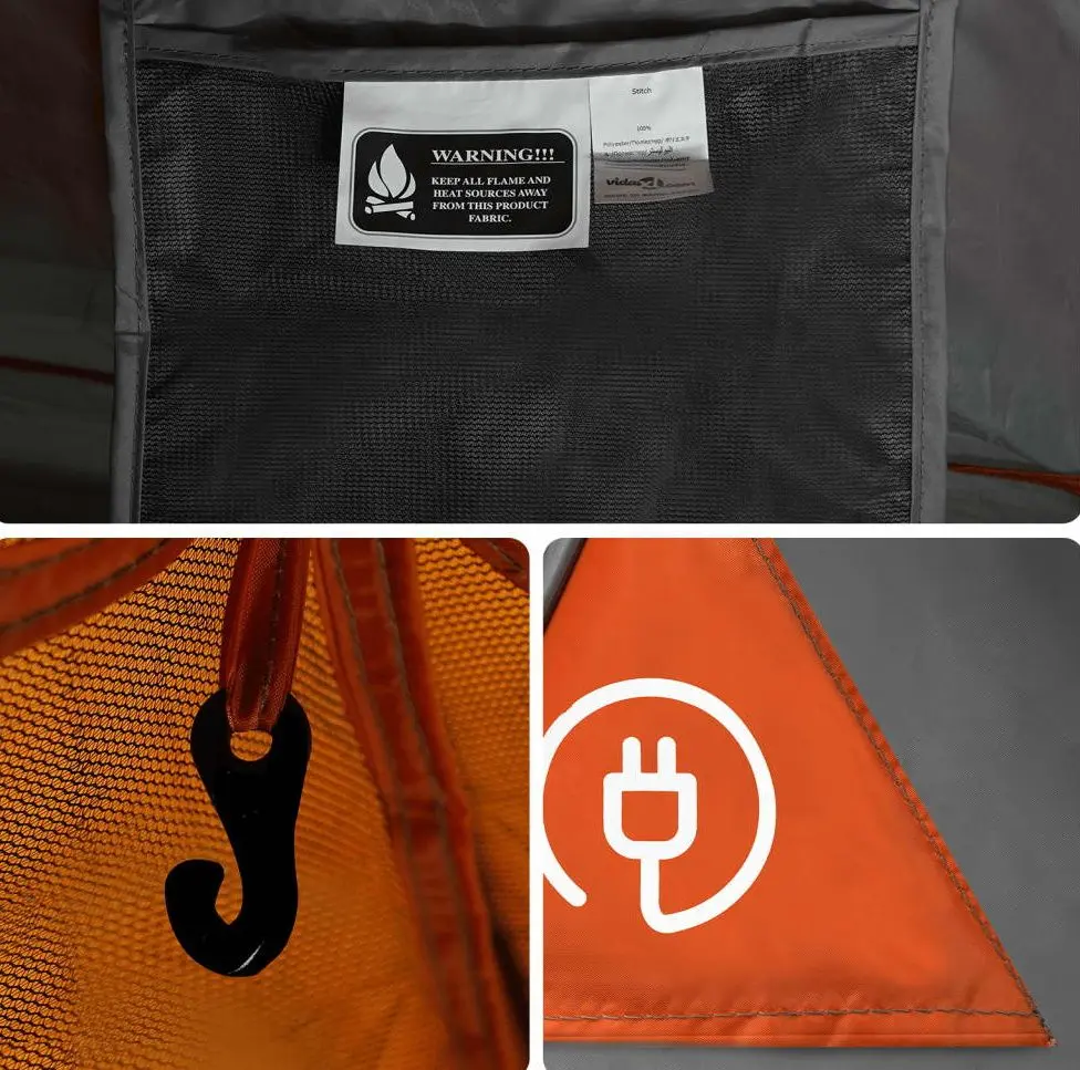 Палатка VidaXL 94645 (Grey/Orange)