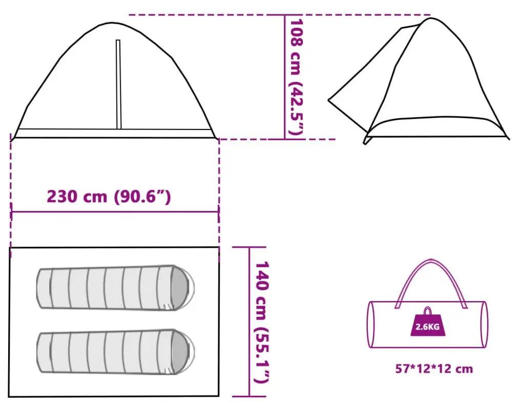 Палатка VidaXL 94645 (Grey/Orange)