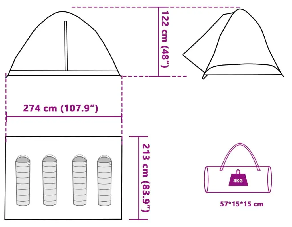 Cort VidaXL 94647 (Grey/Blue)