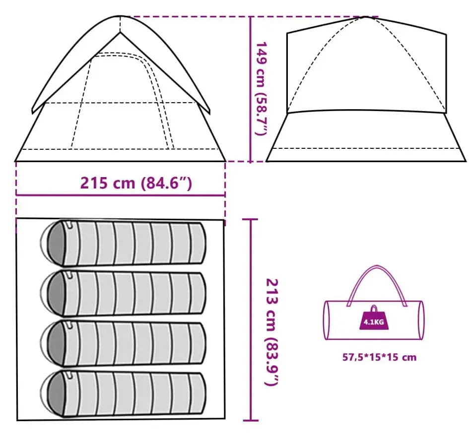Палатка VidaXL 94700 (Grey/Blue)