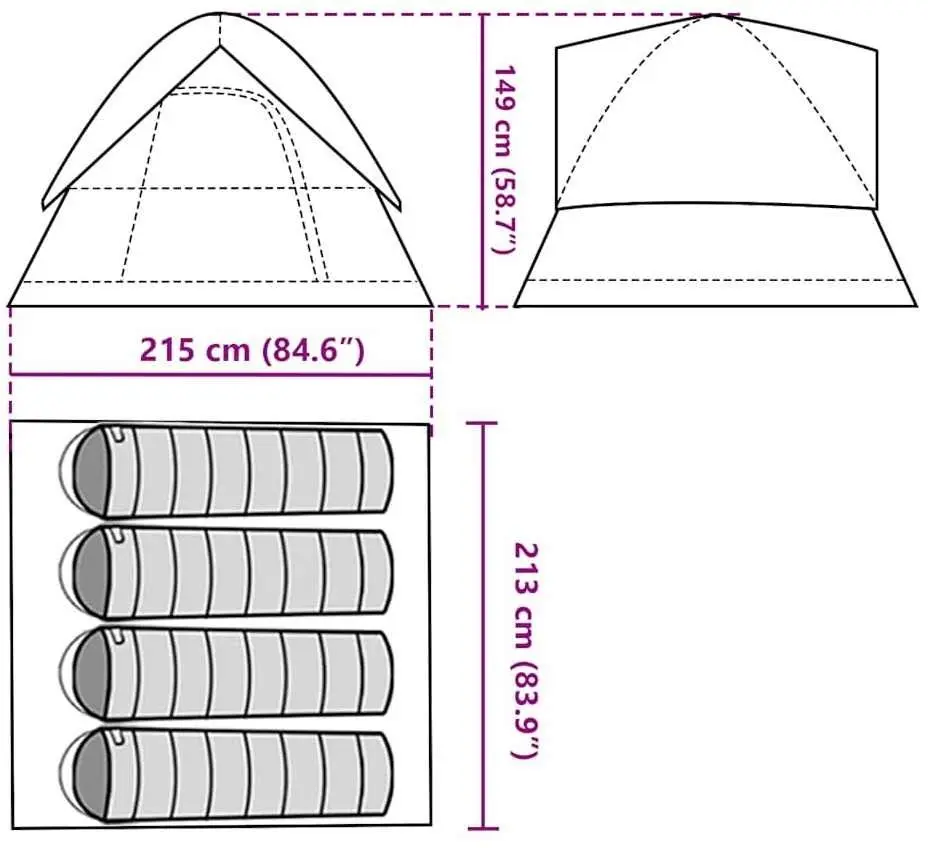 Палатка VidaXL 94701 (Orange/Grey)