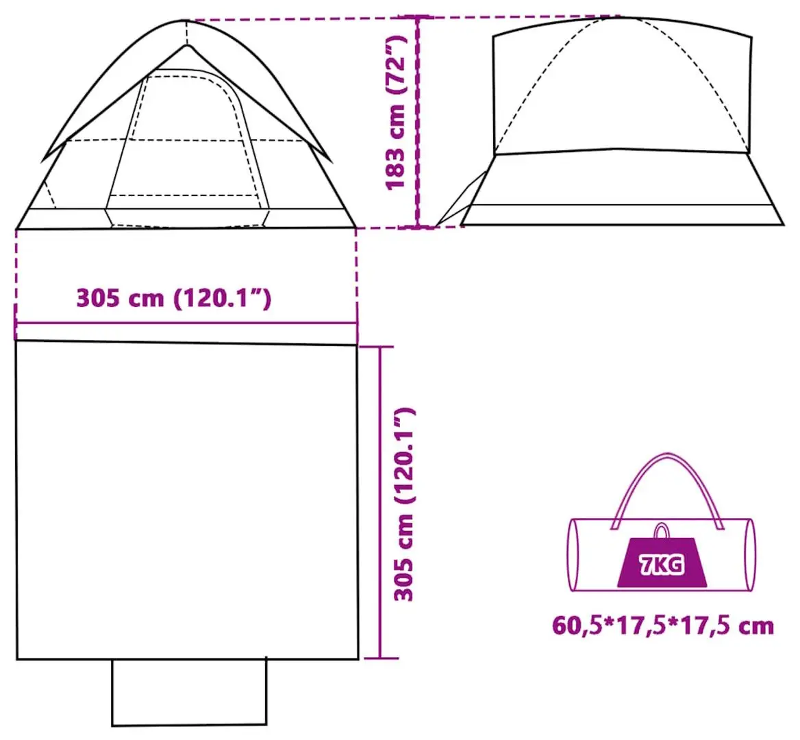 Палатка VidaXL 94706 (White/Black)